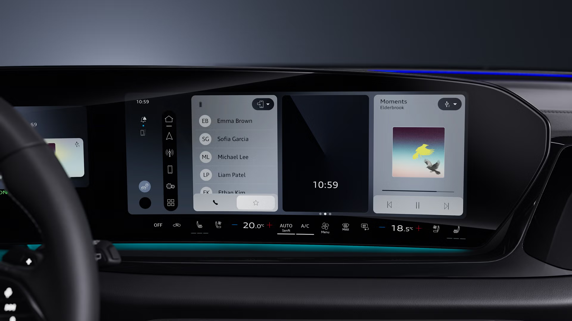 Detailný záber na displej MMI touch v modeli Audi A6 allroad.