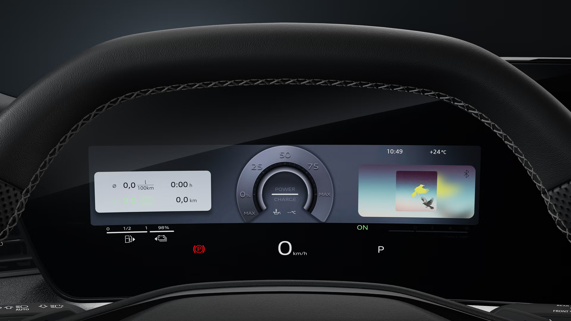 Detailný záber na Audi virtual cockpit plus.