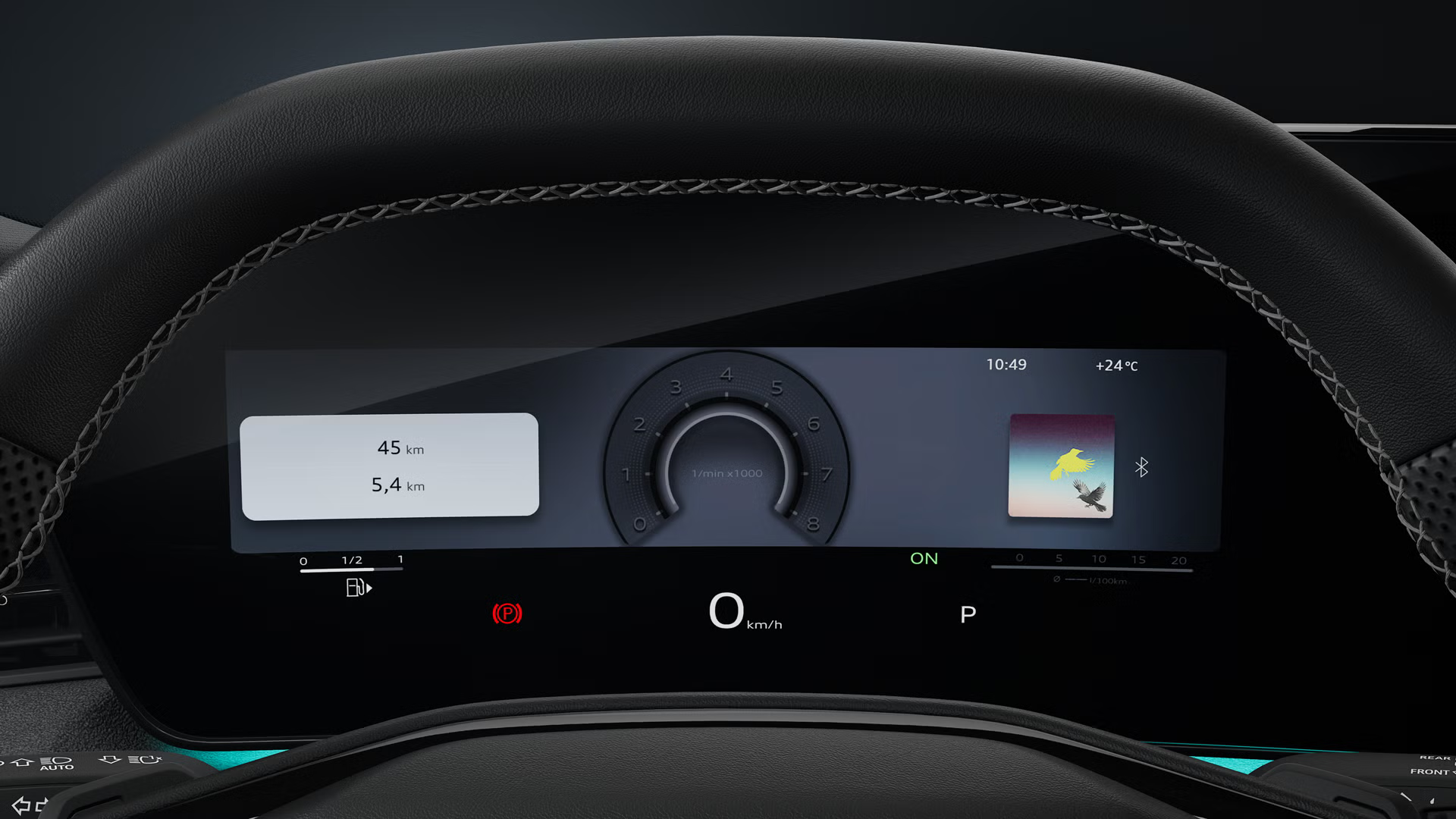 Detailný záber na virtuálny kokpit Audi plus.