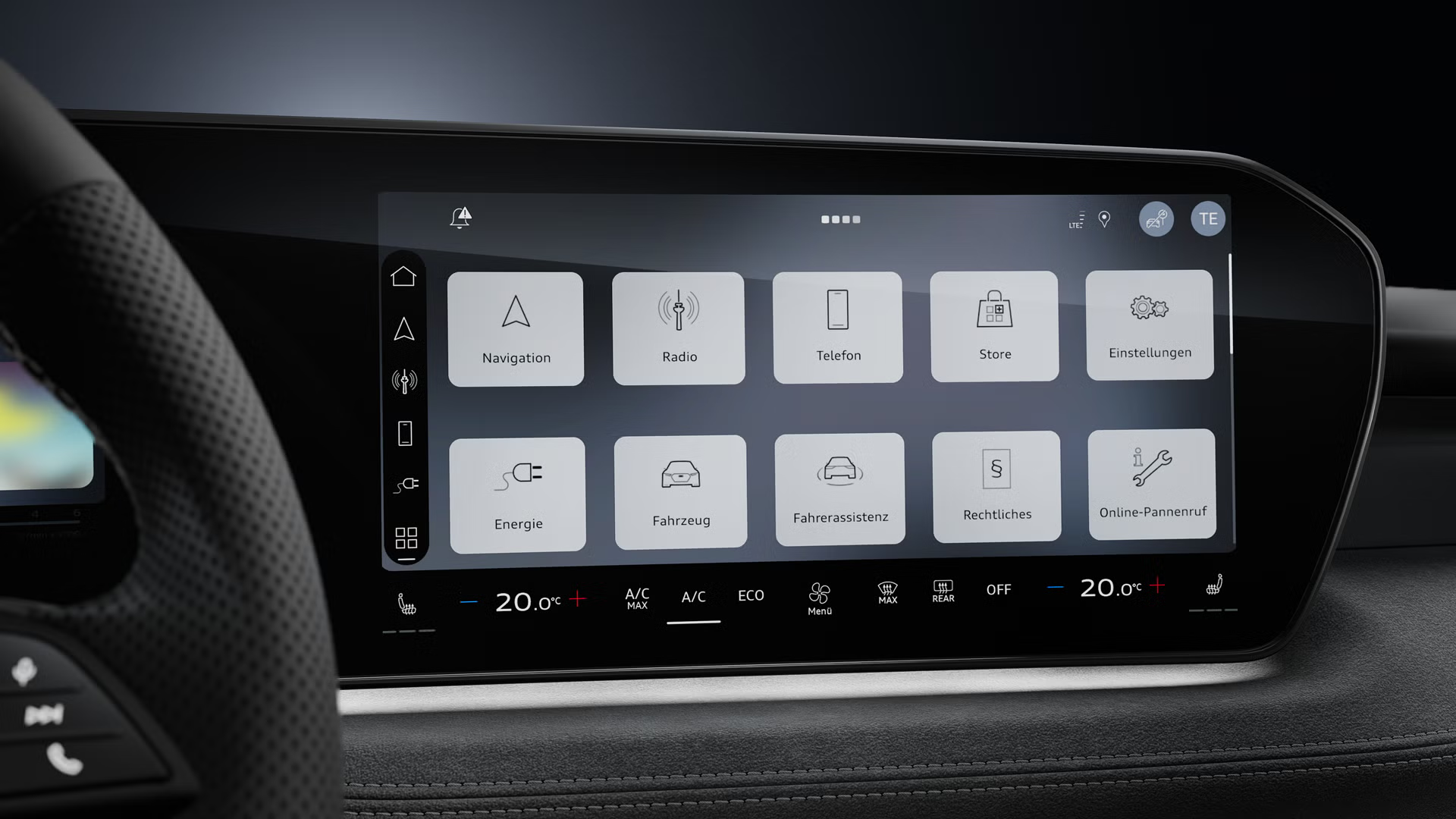 Detail na displej MMI touch.