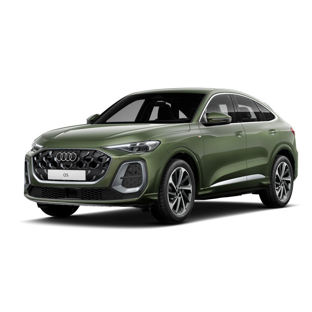 Audi Q5 Sportback na tmavom pozadí.